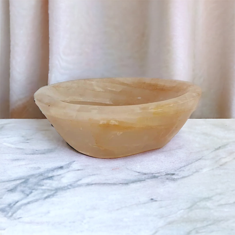 Luxury Golden Healer Quartz Crystal Bowl Unique Home Interior Design