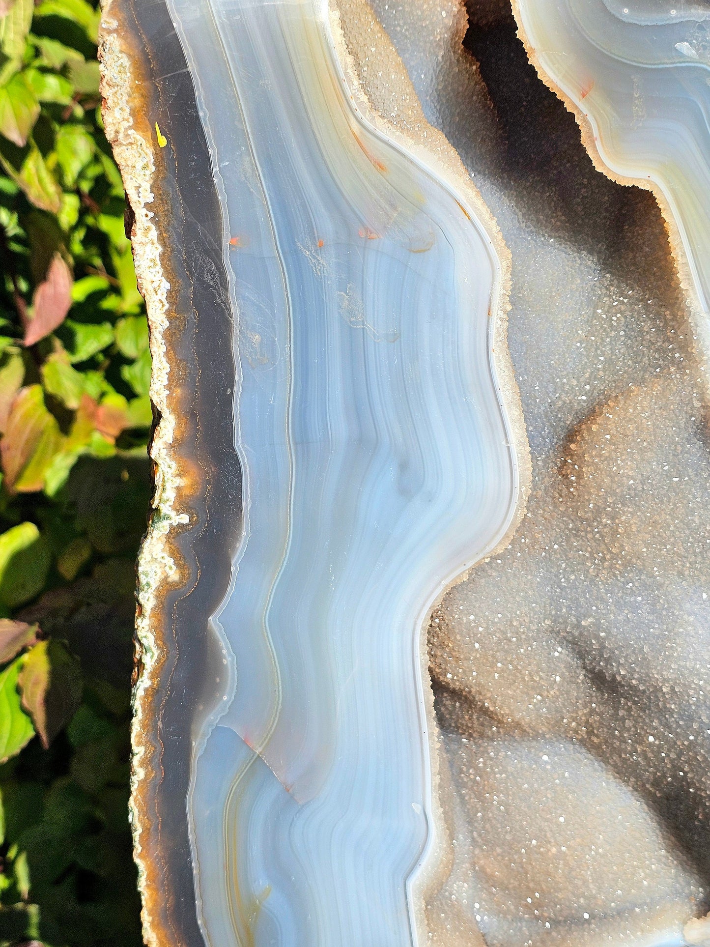 Large Blue Agate Crystal Geode Druzy