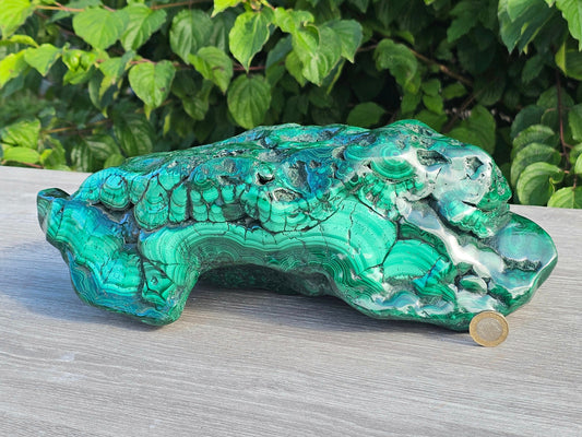 XL large polished malachite crystal