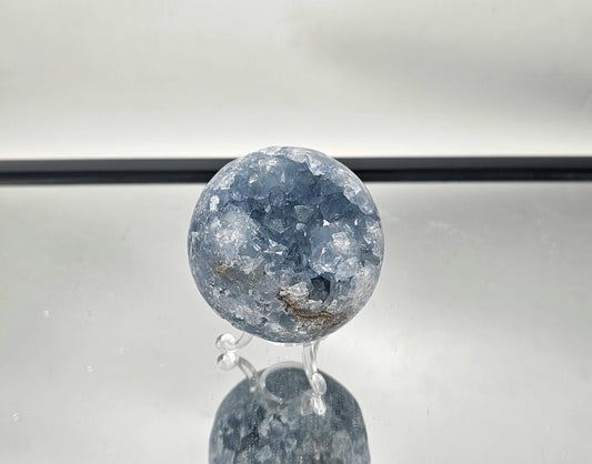 Feng Shui Celestite Sphere for balance and harmony in home spaces.