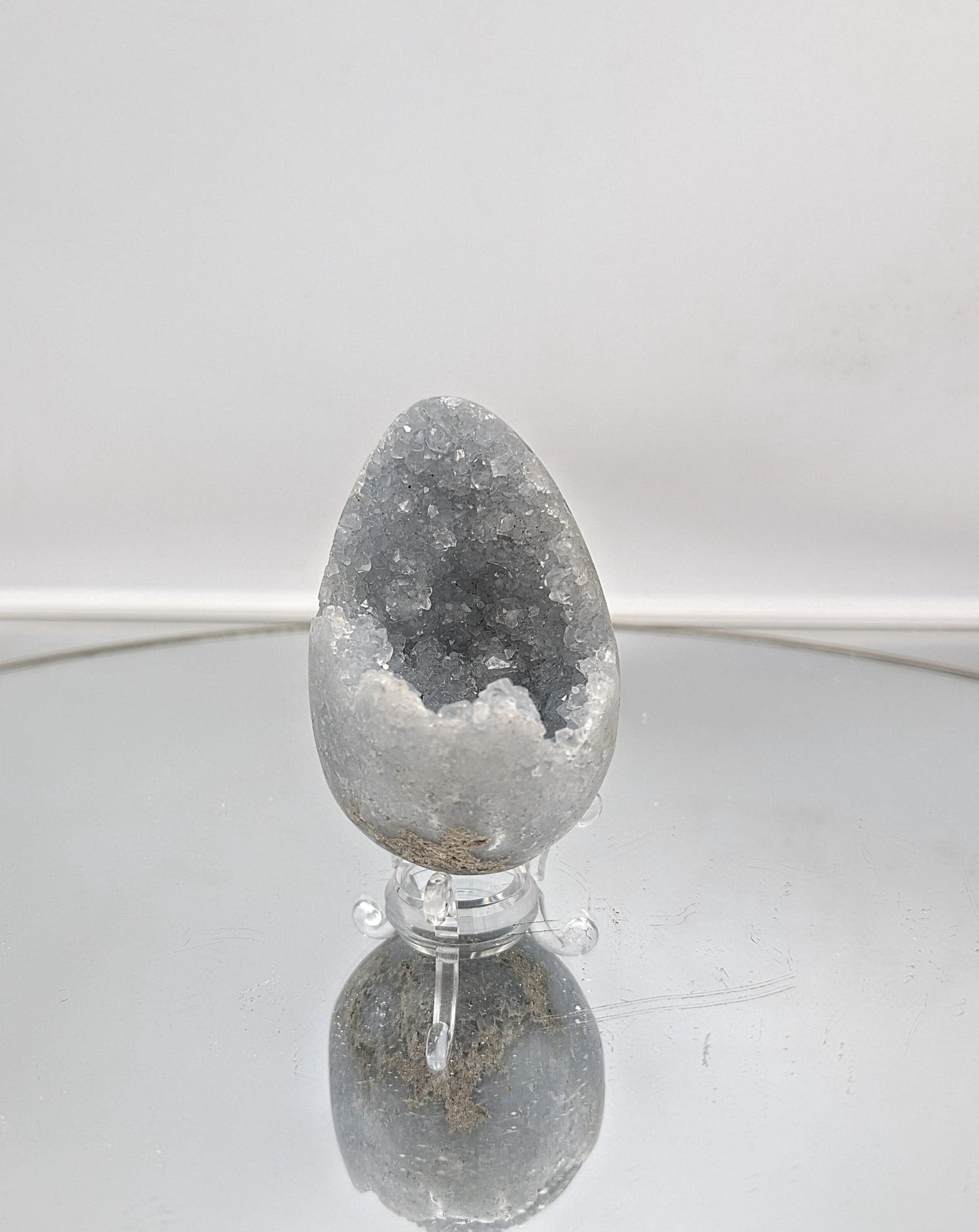 celestite egg, a luxury addition to crystal inspired home décor