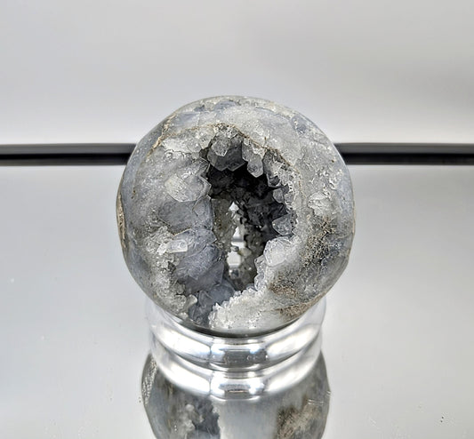 Celestite Sphere as a luxurious home décor accessory with peaceful energy.