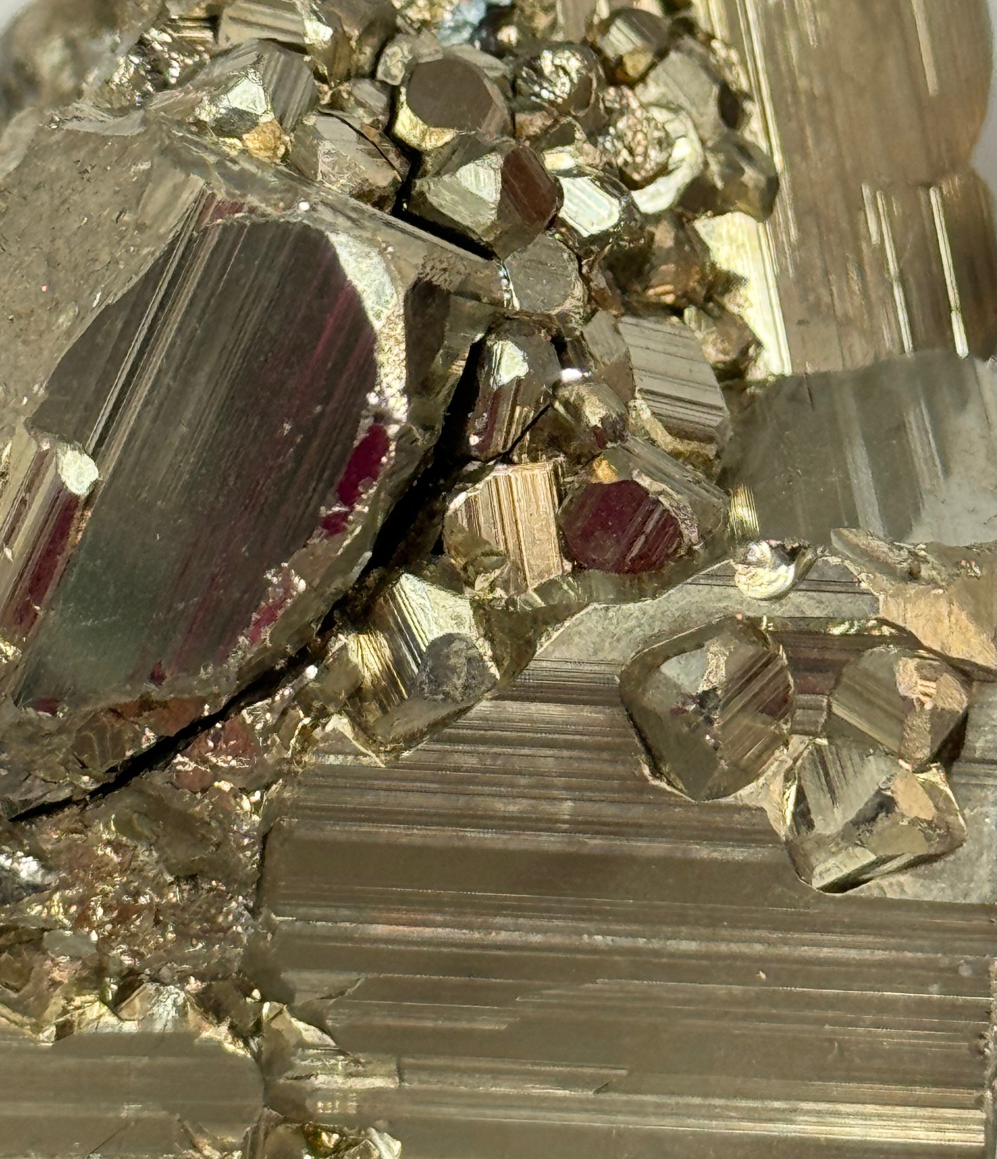 close up of pyrite crystal