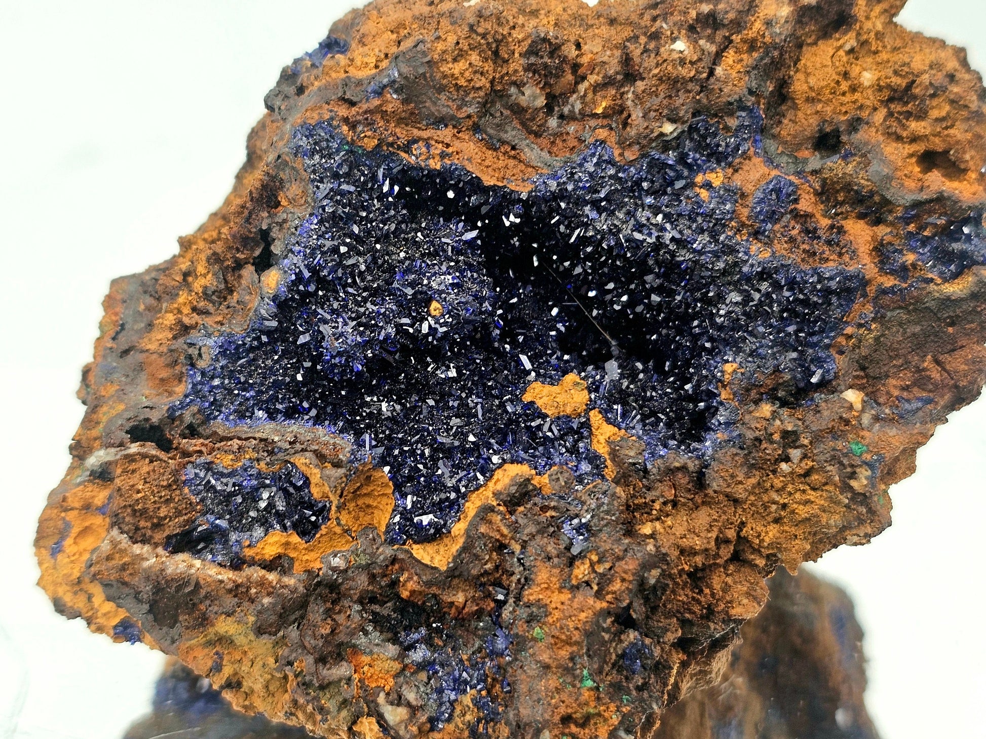 dark blue azurite mineral crystal