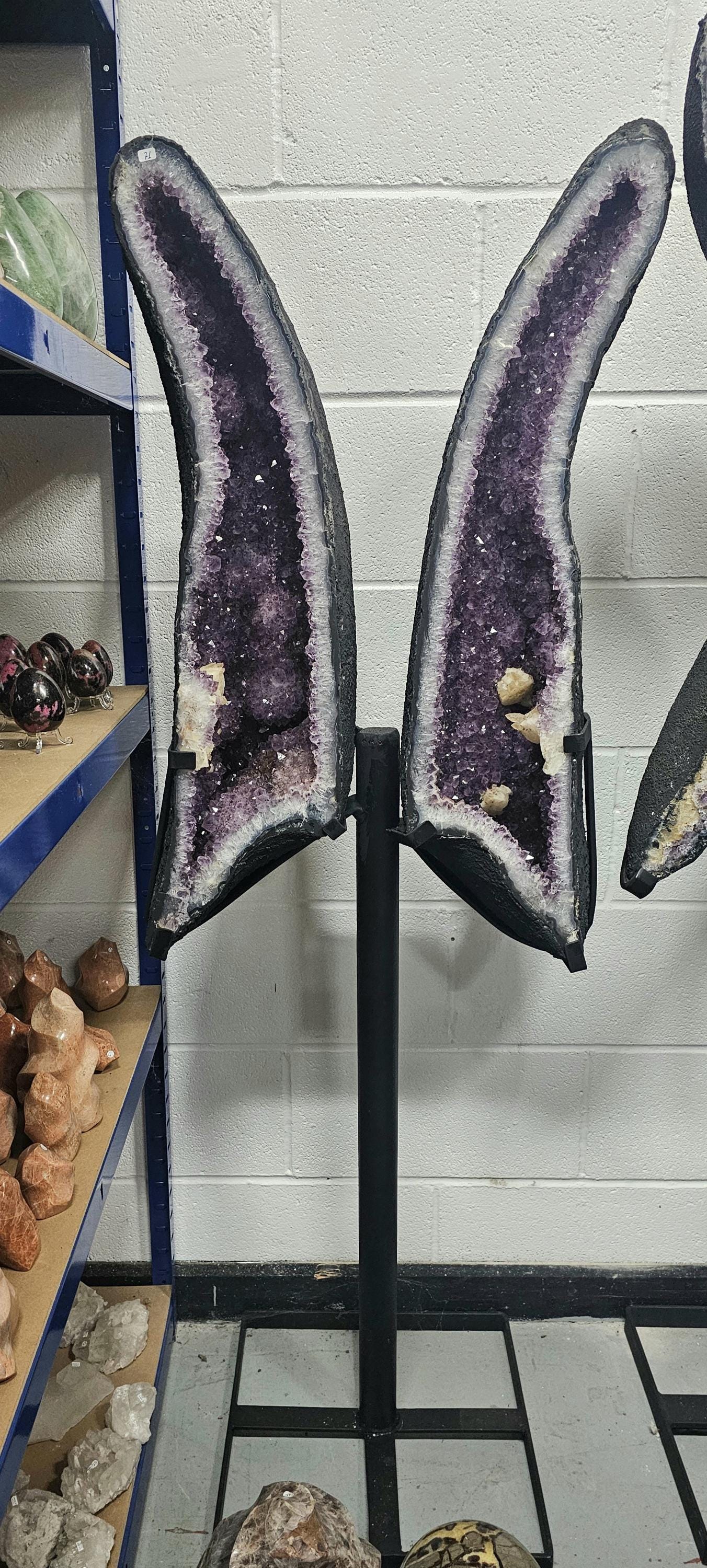  Extra-large Dark Amethyst Crystal Wings, perfect for collectors.