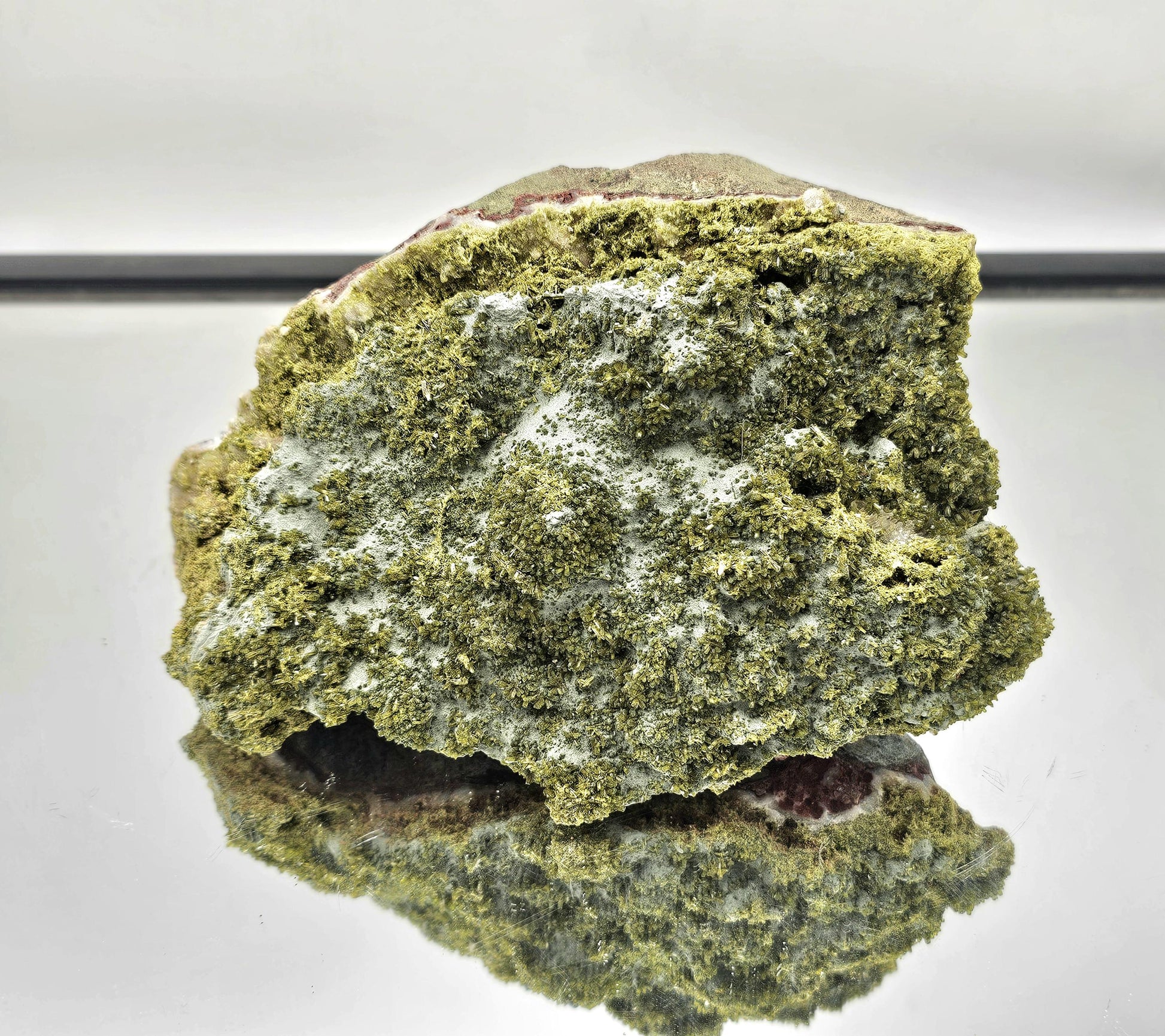 High-Quality Forest Epidote and Quartz Display Crystal.