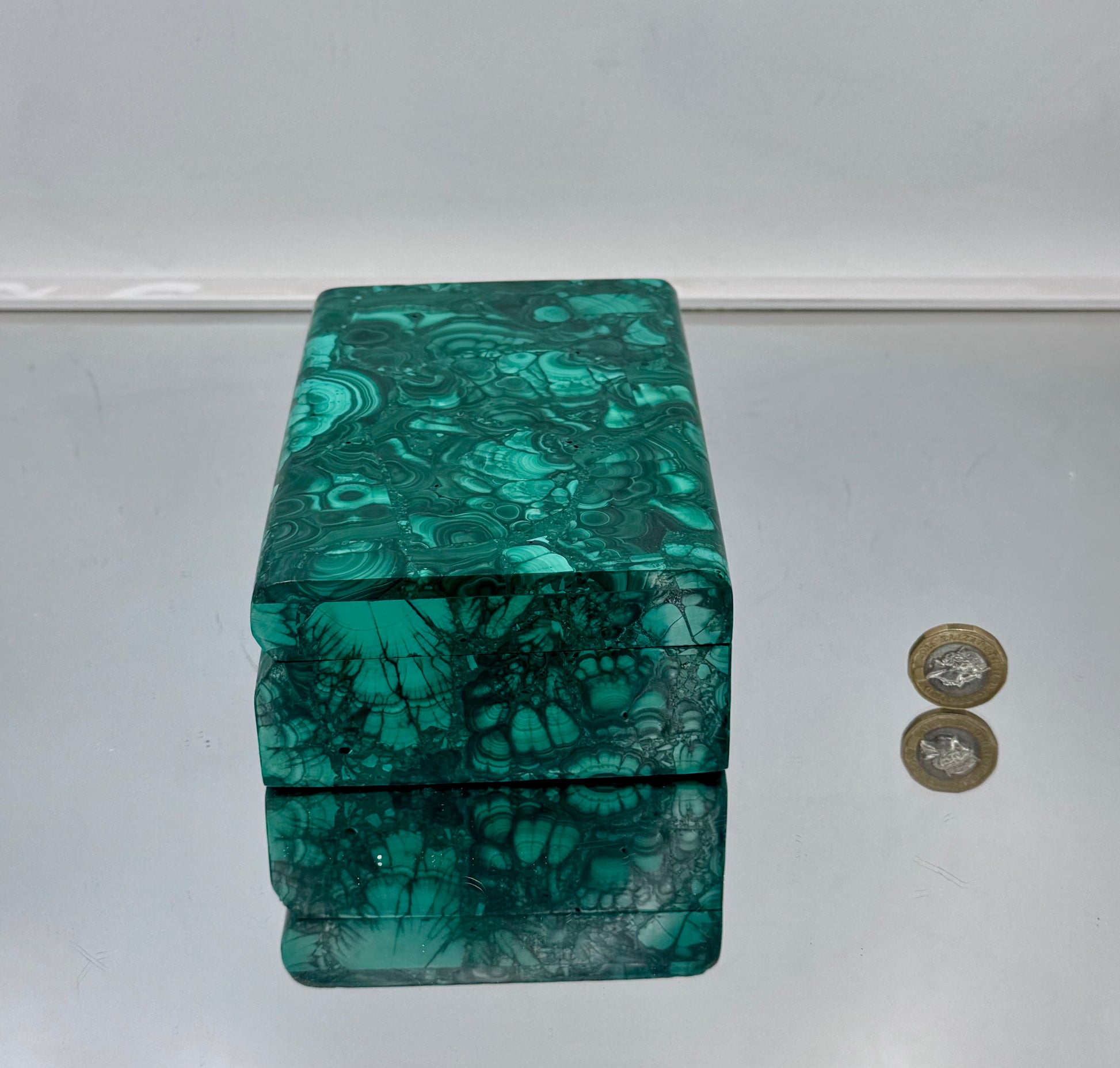 Beautifully crafted malachite crystal box for luxury home décor or gifts