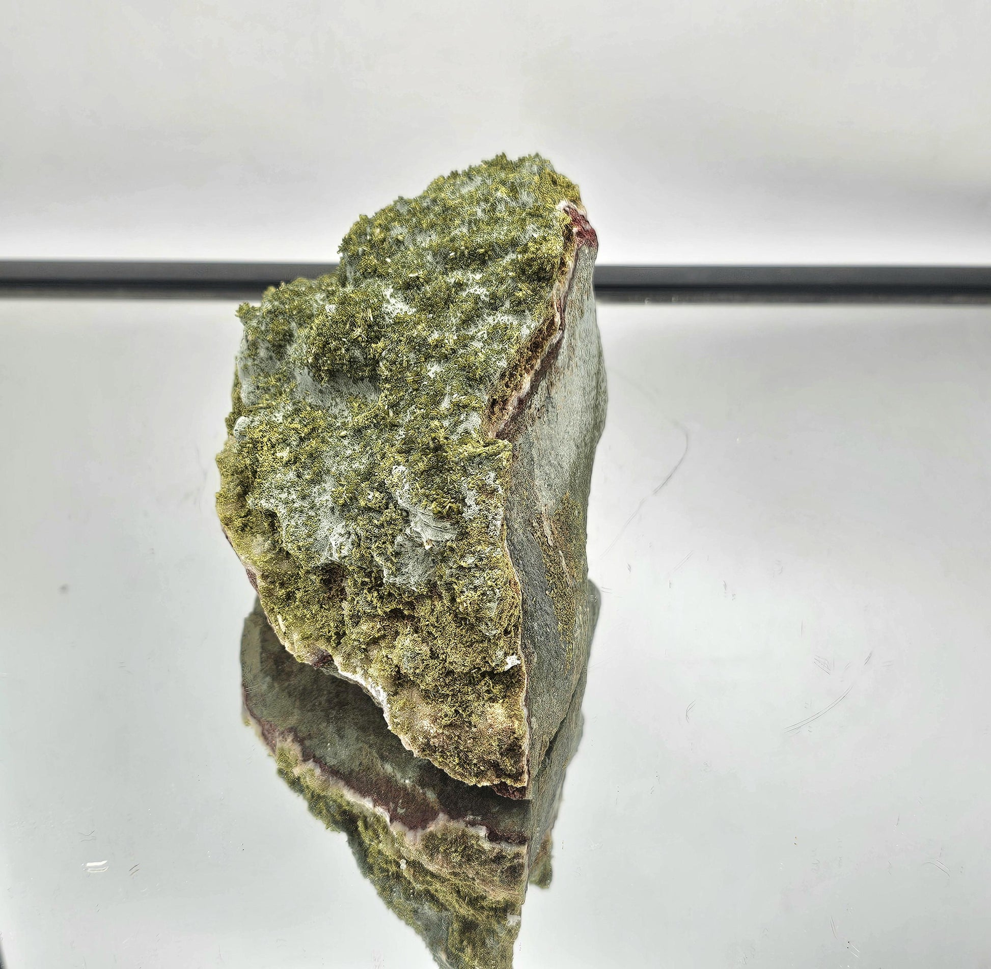 Large Display Crystal – Forest Epidote and Quartz.