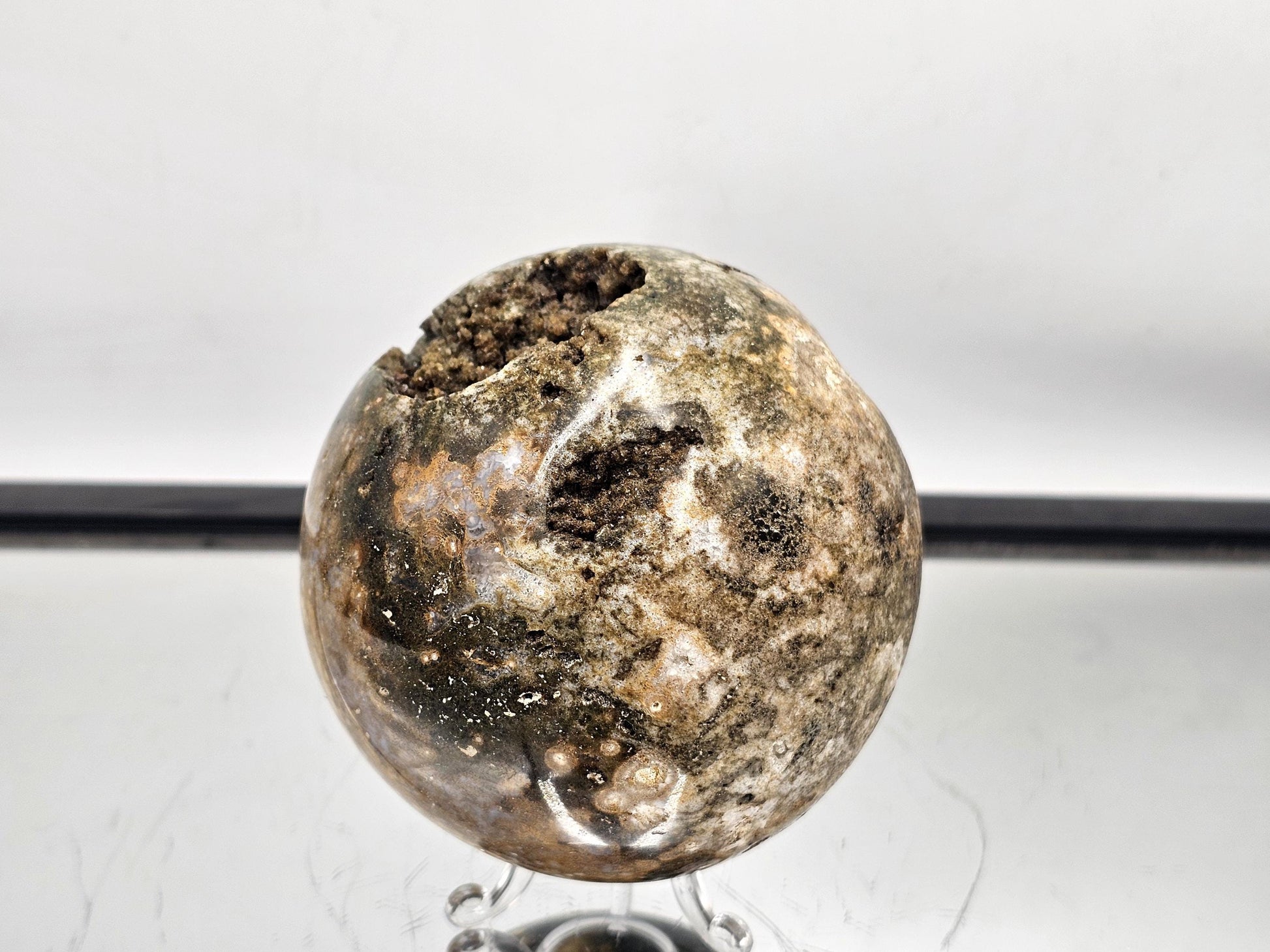 Large Ocean Jasper sphere, perfect for home interiors