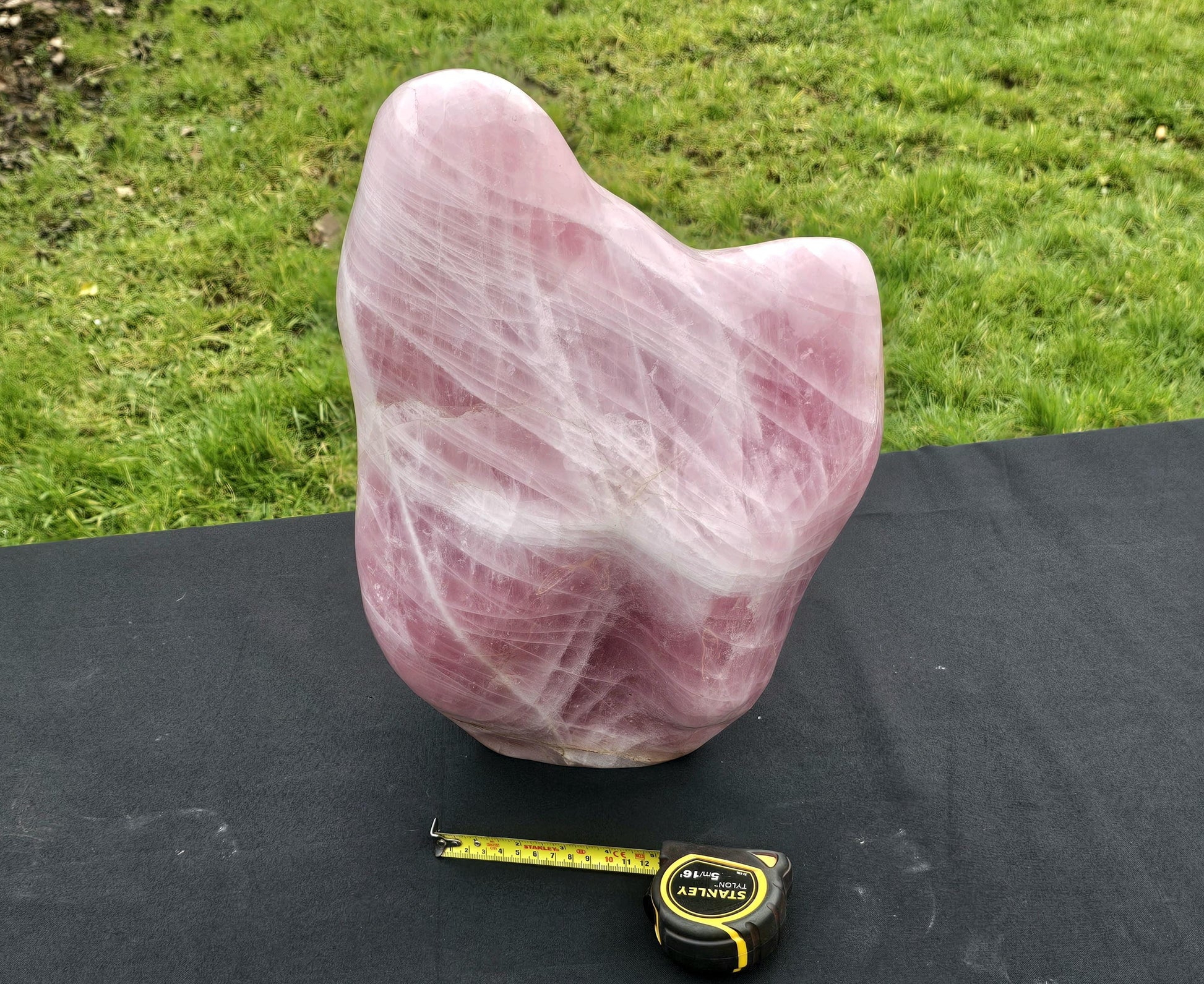 Stunning 27.3kg Rose Quartz Crystal Free Form, ideal for interior design or gifting.