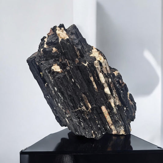 Very Large Black Tourmaline Crystal With Mica  7.6 KG