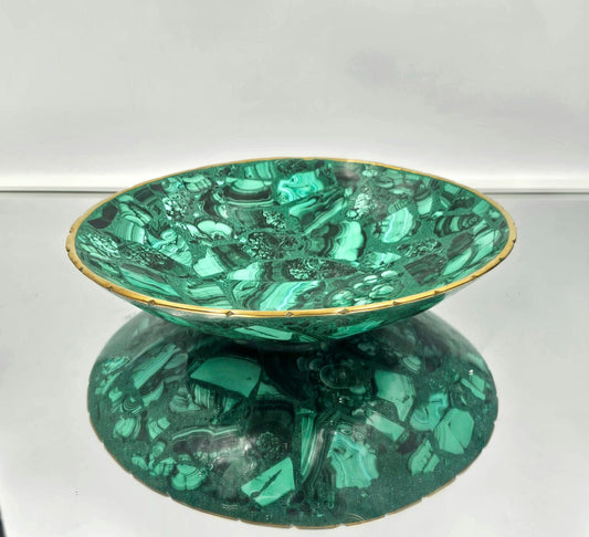 large malachite crystal bowl