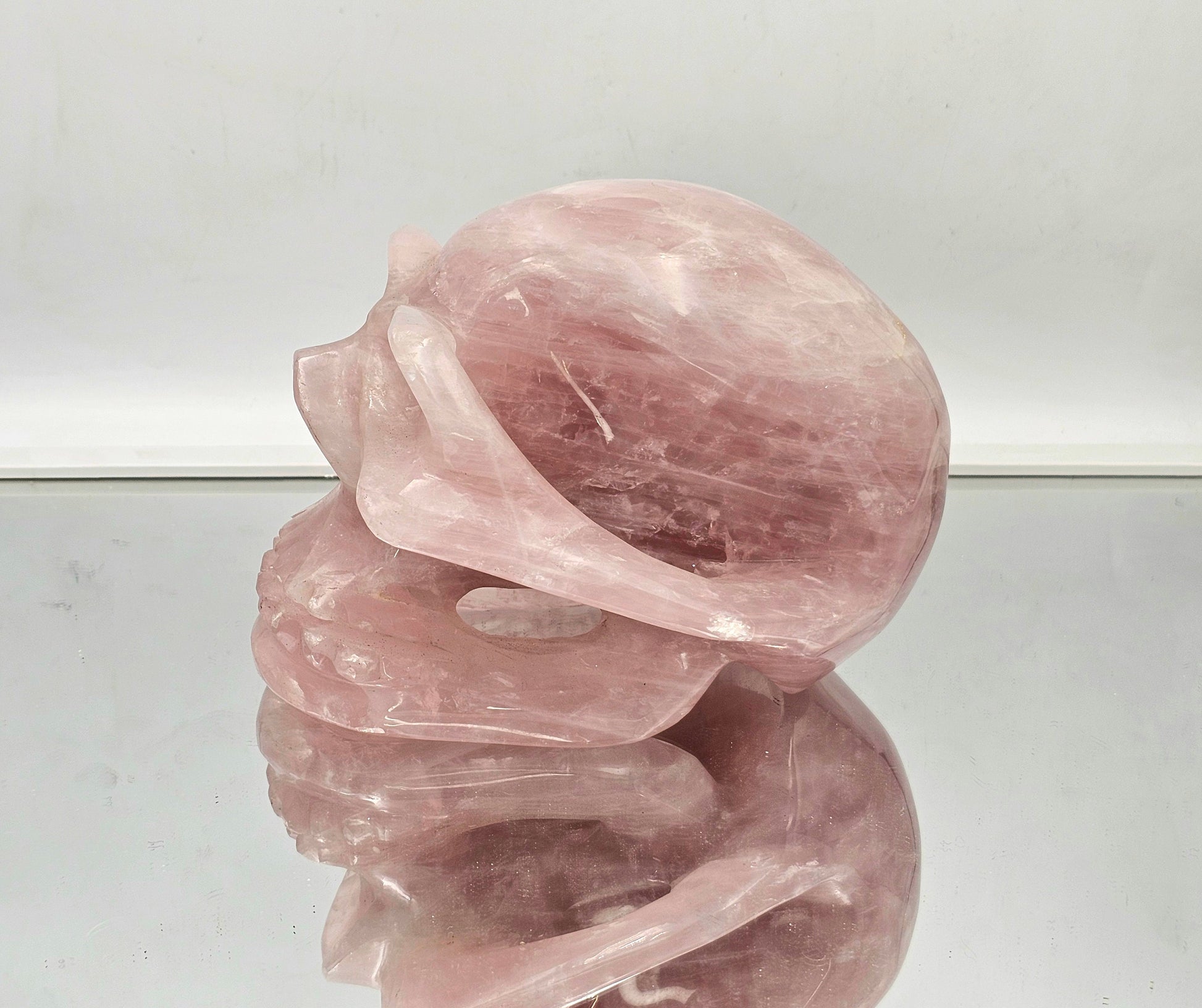 large pink crystal skull