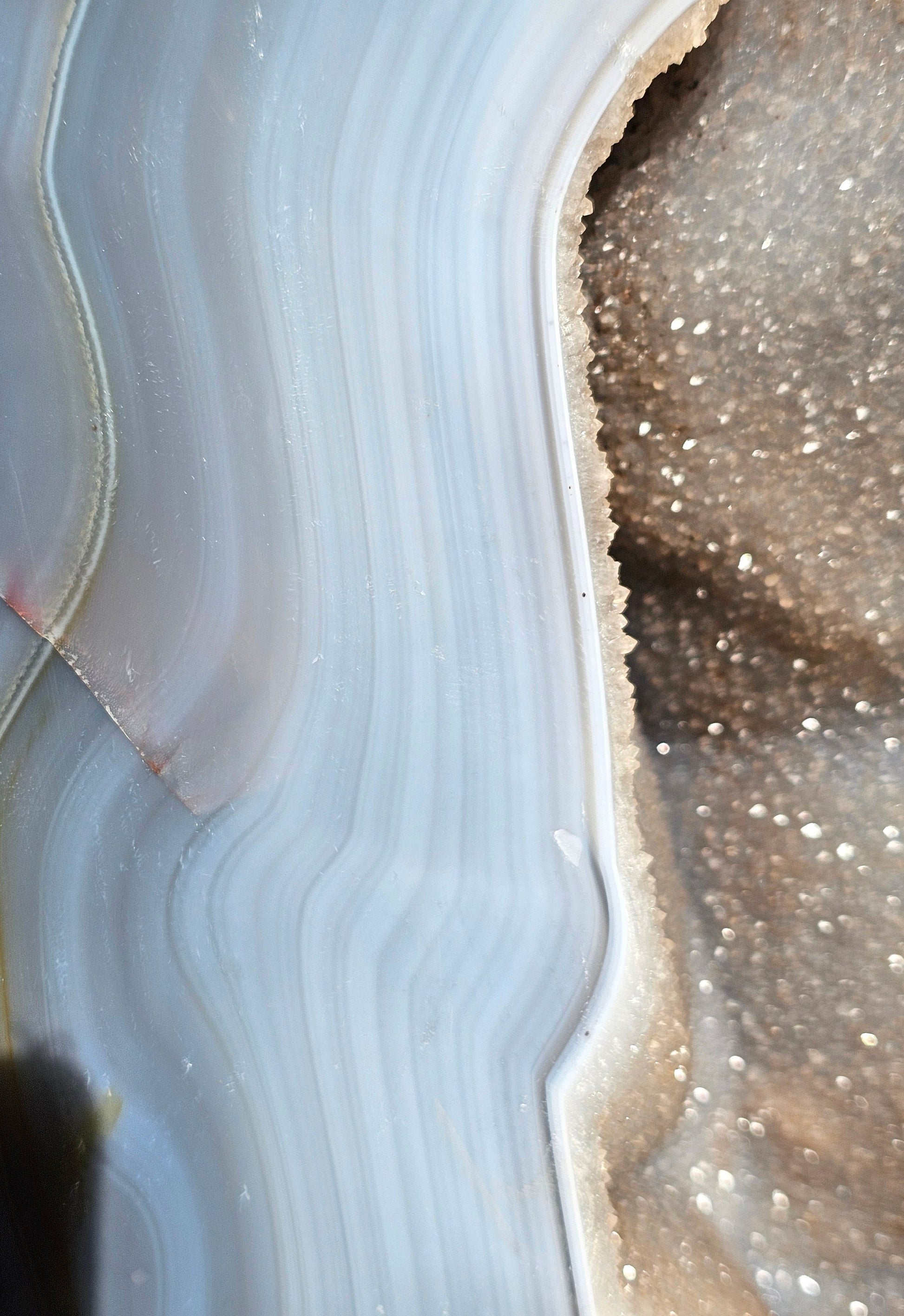 light blue banded agate crystal