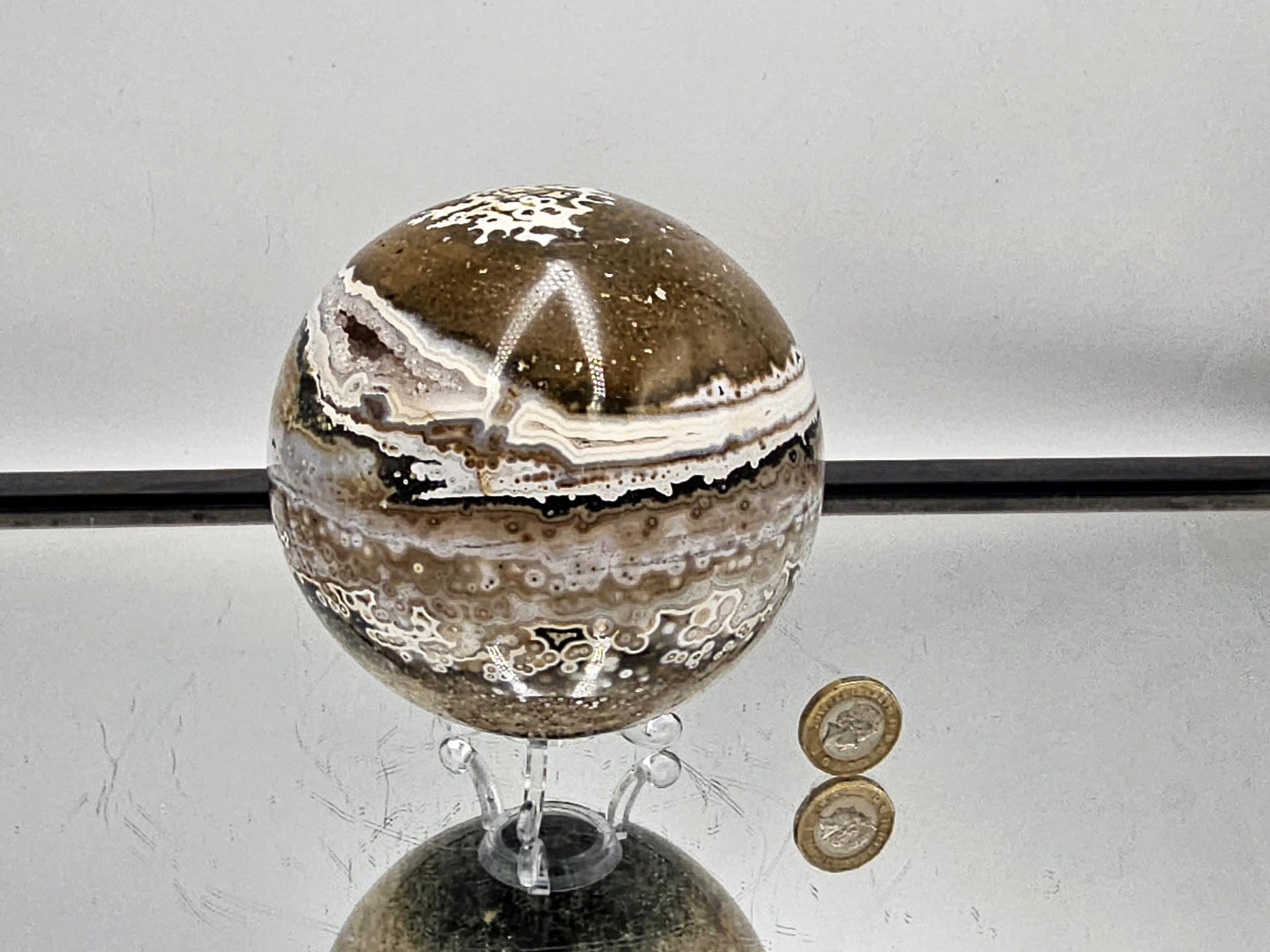 Luxury Ocean Jasper sphere for elegant interior styling