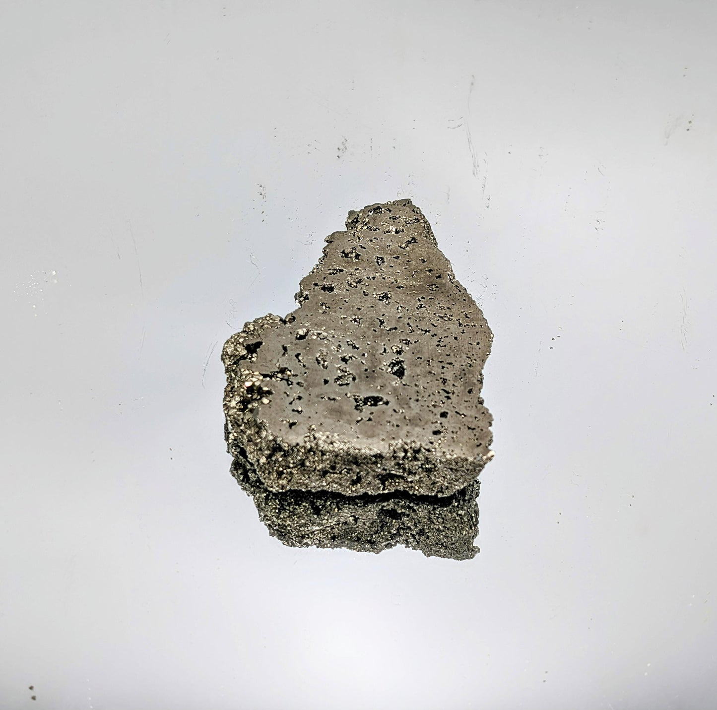 Stunning metallic Pyrite slice, perfect for collectors.