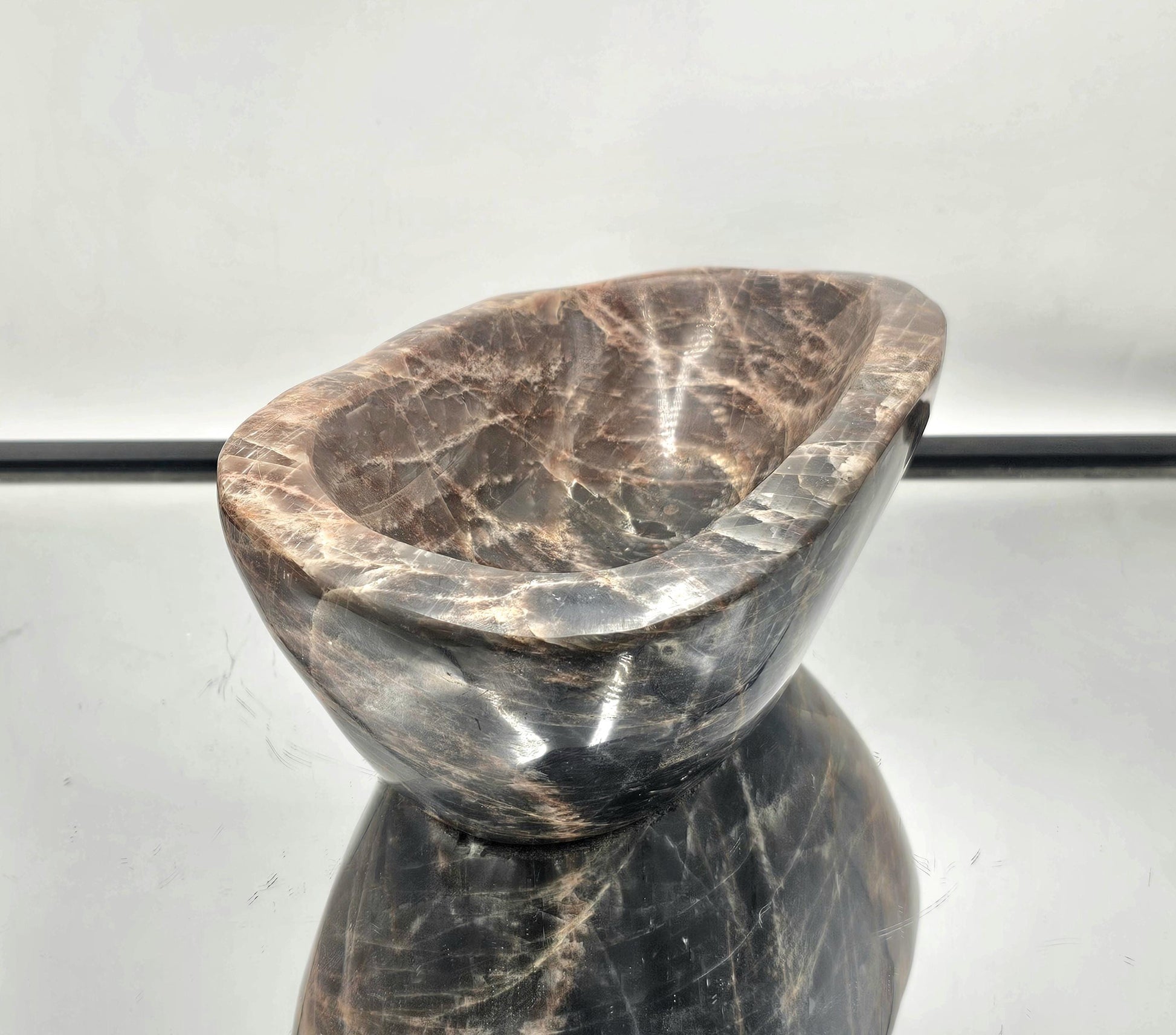 Natural Moonstone Crystal Bowl for home decor enthusiasts.