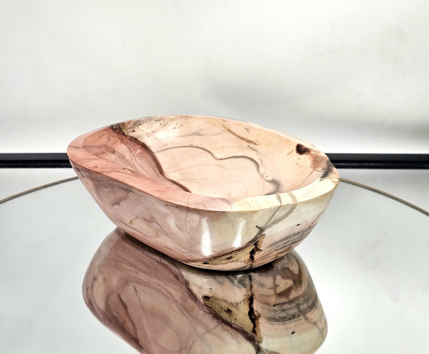 Natural Polychrome Jasper bowl, an elegant décor statement.
