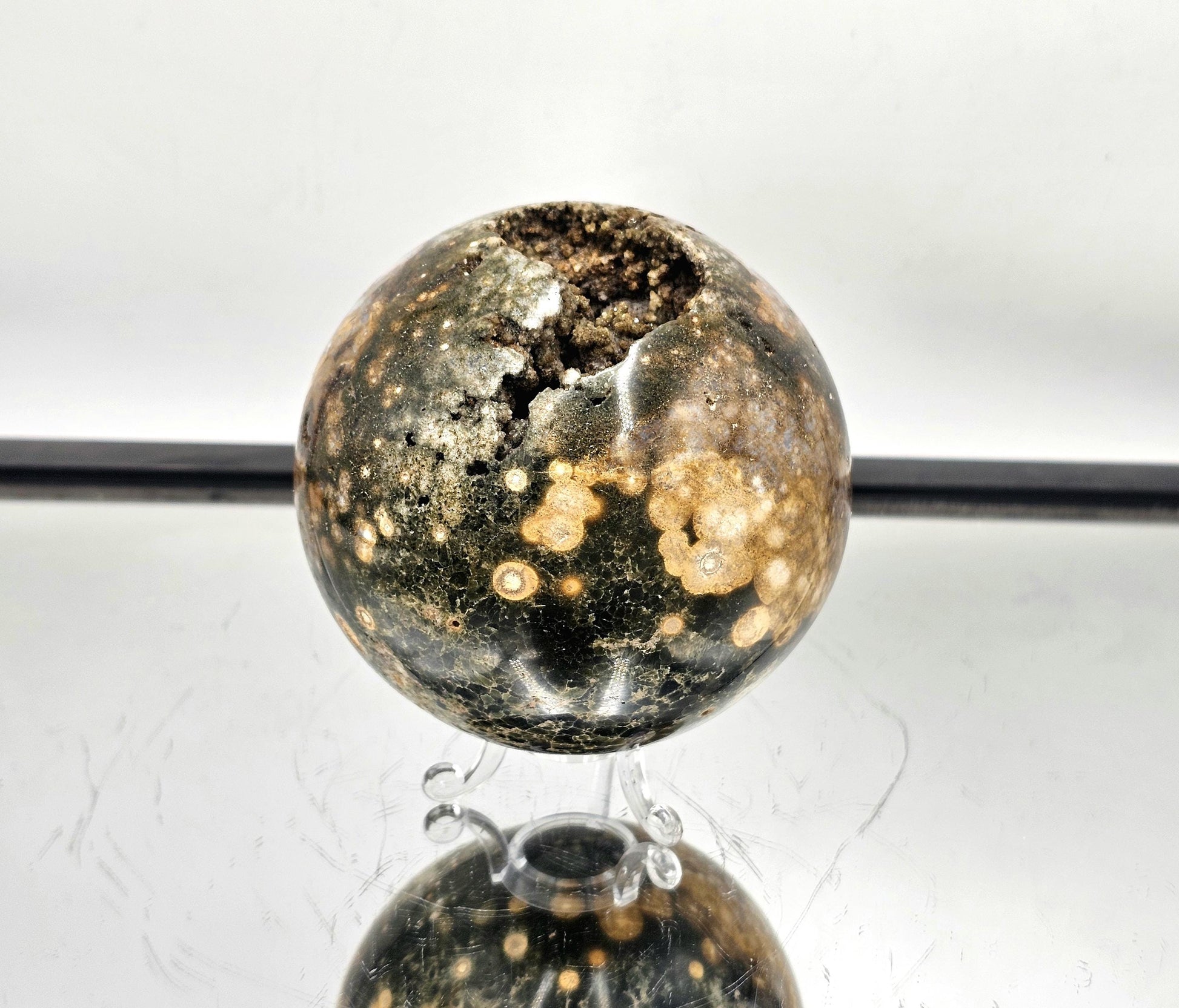 large Orbital Ocean Jasper sphere from Madagascar