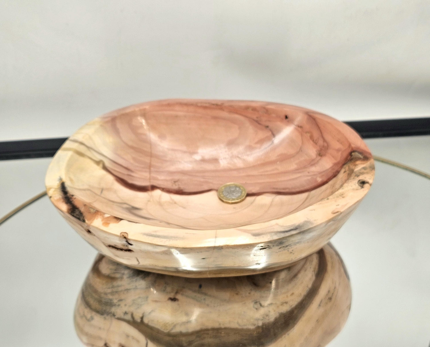 pastel  polychrome jasper bowl, a natural home accessory.