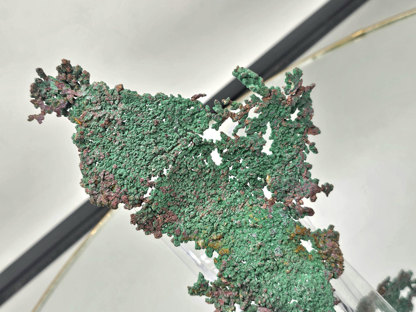 raw  Malachite on Copper fine mineral for collectors.