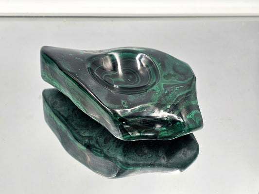 small malachite crystal bowl