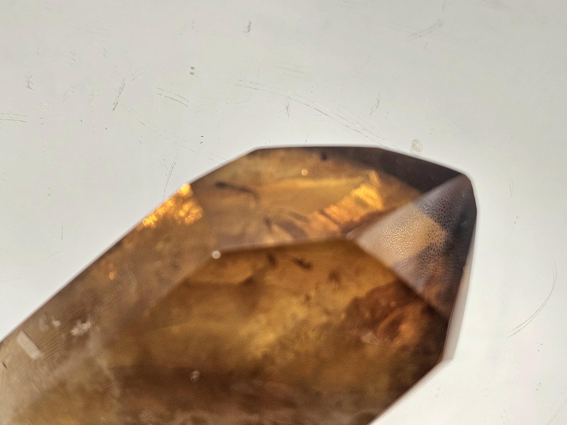 small natural citrine tower prism
