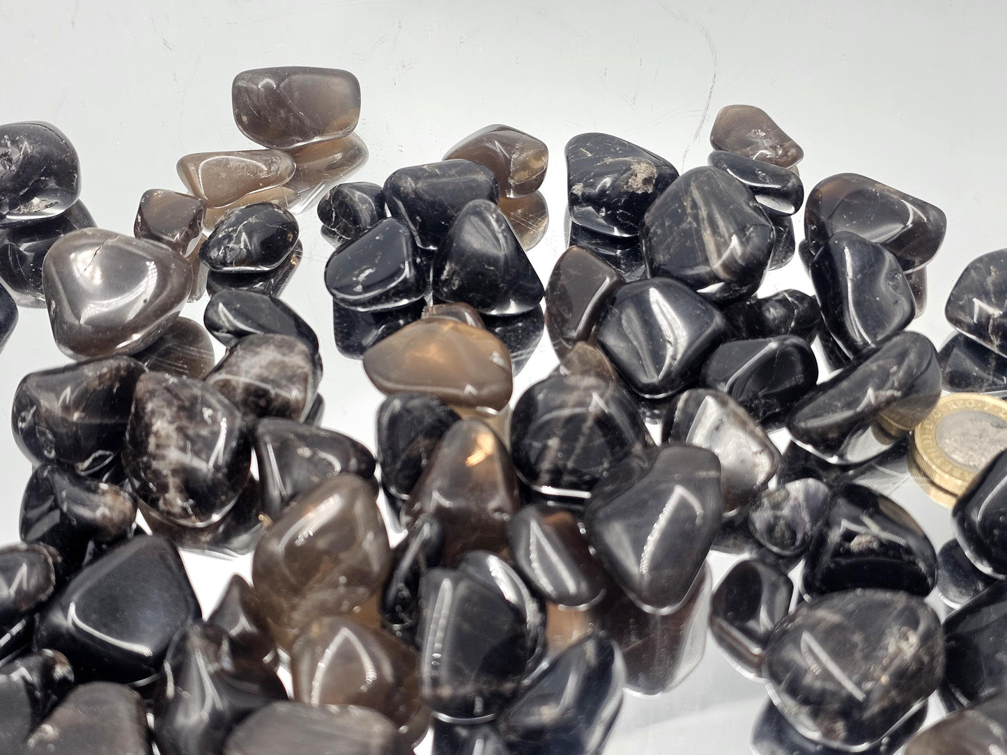 high quality small smoky quartz tumbled stones crystals