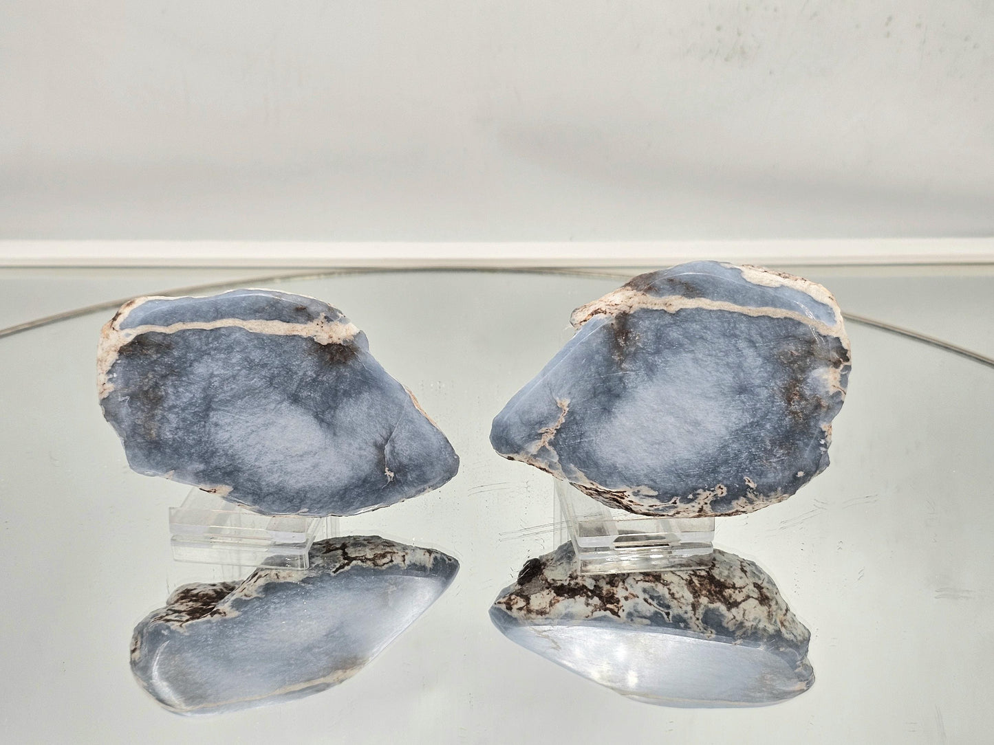 Statement angelite crystals, perfect for luxury home décor