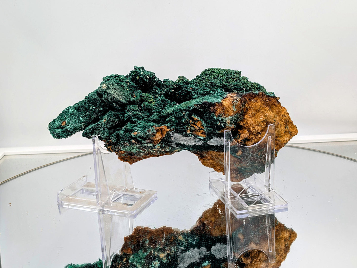 Statement malachite and fluorite crystal specimen