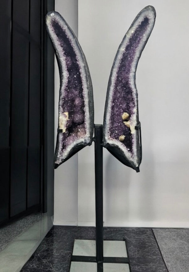 Striking display of XL Dark Amethyst Wings, perfect for interiors.