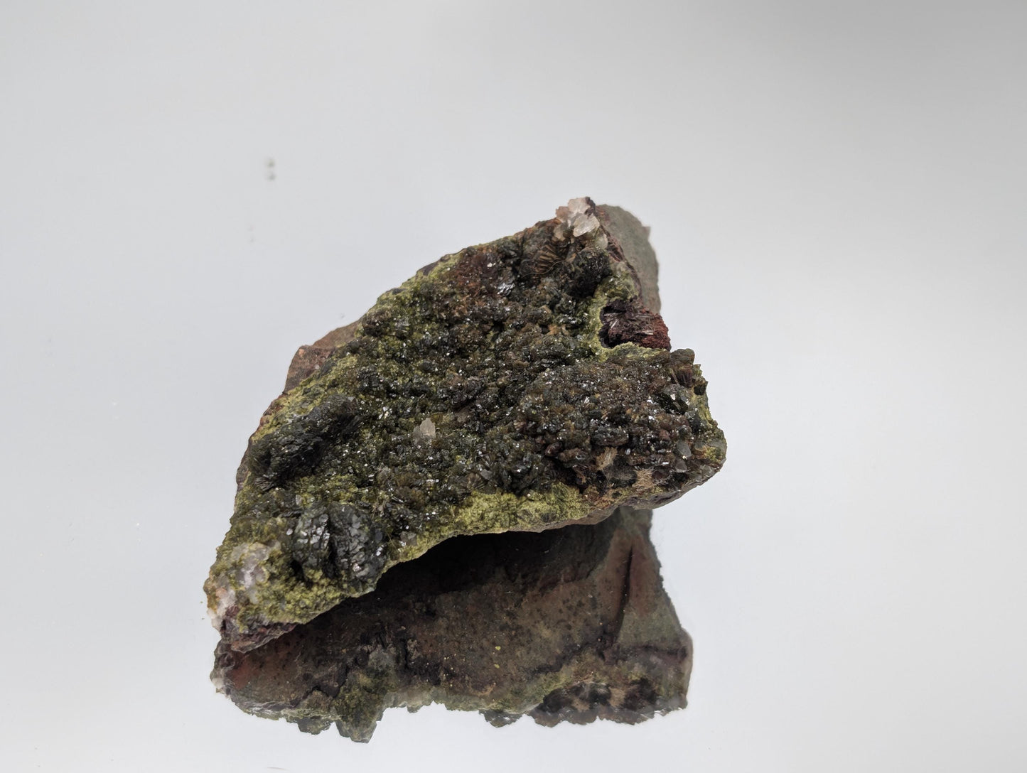 Stunning Forest Epidote on Quartz mineral crystal