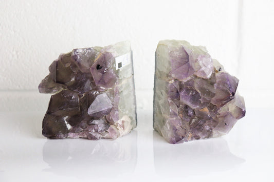 Amethyst Crystal Bookends