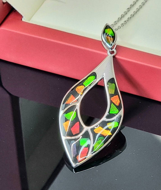 Ammolite Gemstone Necklace Luxury Gift