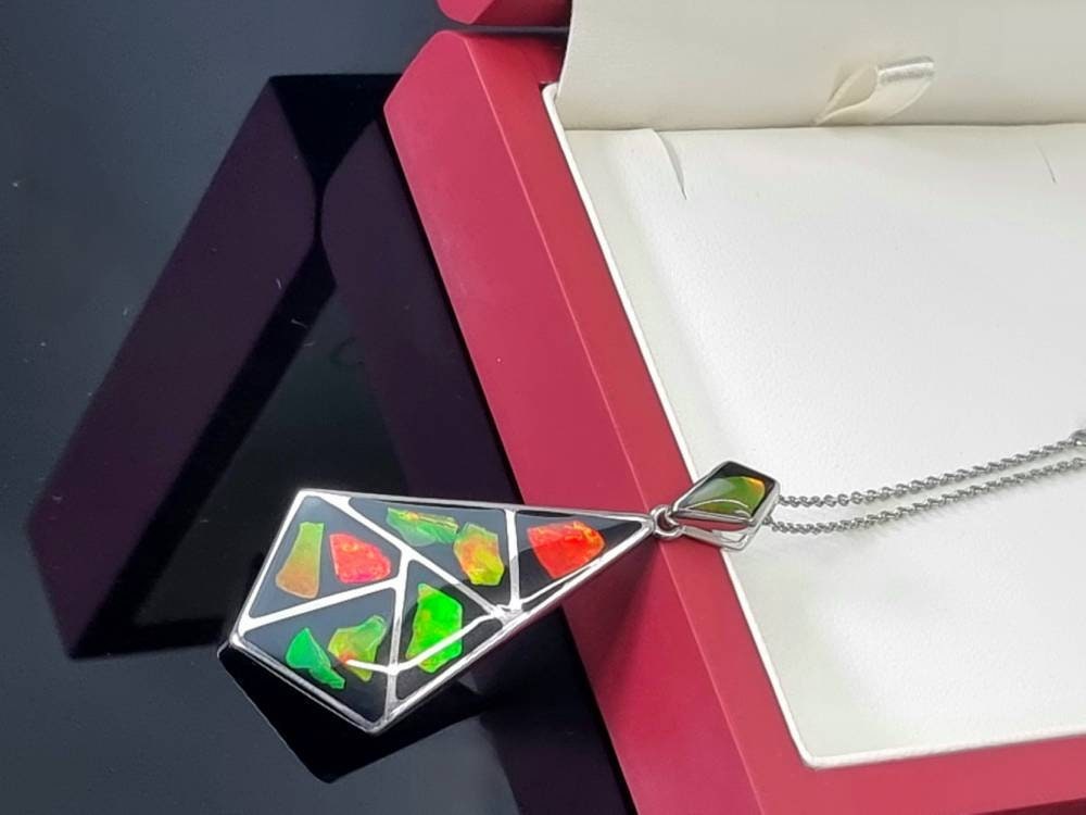 Ammolite Gemstone Necklace Luxury Gift