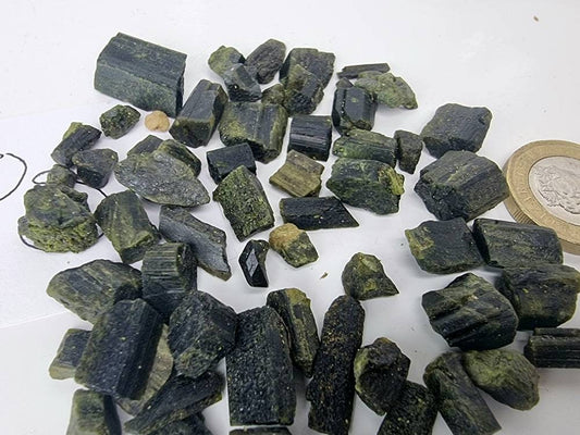 Small Green Tourmaline Crystal Chips 50g Bags - Arts Crafts