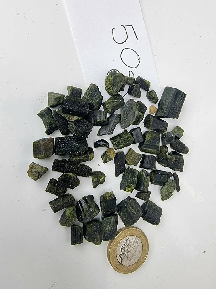 Small Green Tourmaline Crystal Chips 50g Bags - Arts Crafts