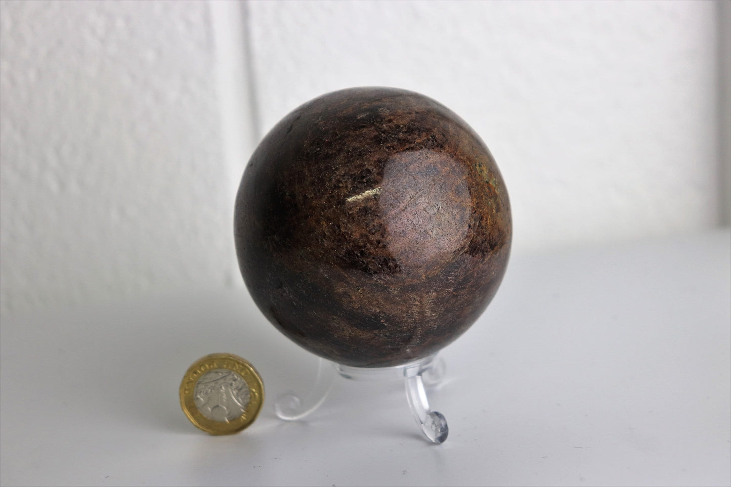 63) Large Garnet Crystal Sphere 3"