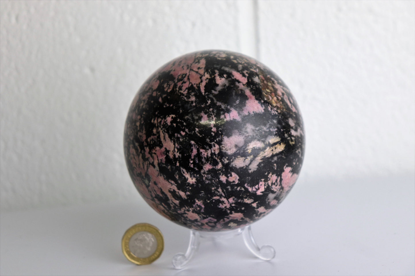 Large Rhodonite Crystal Sphere 