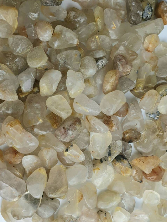 Small Rutilated Quartz Crystal Tumblestones 50g bag arts & crafts