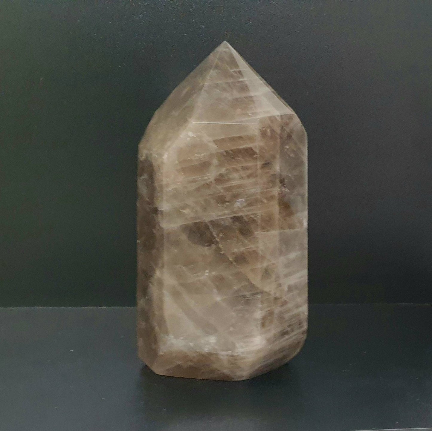 Large Smoky Quartz Crystal Prism Tower