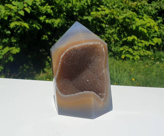 large agate prism Druze tower