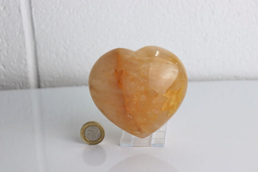 49) Large Yellow Hematoid Quartz Crystal Golden Healer Heart