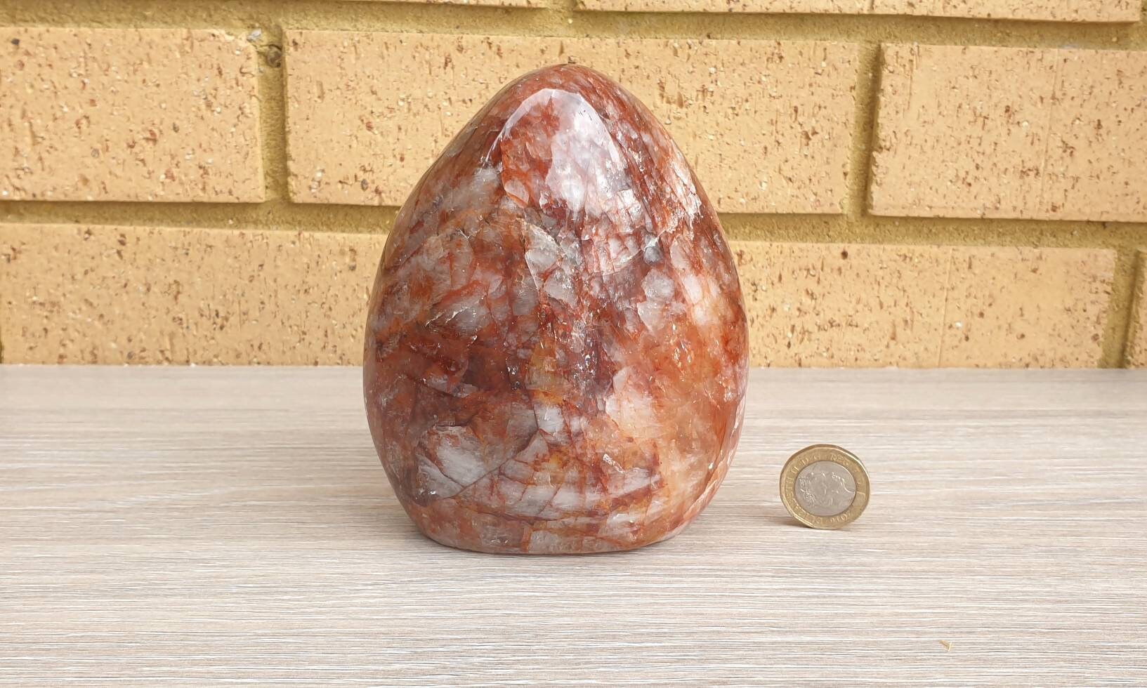 Red Hematoid Fire Quartz Crystal Polished Freestanding Harlequin