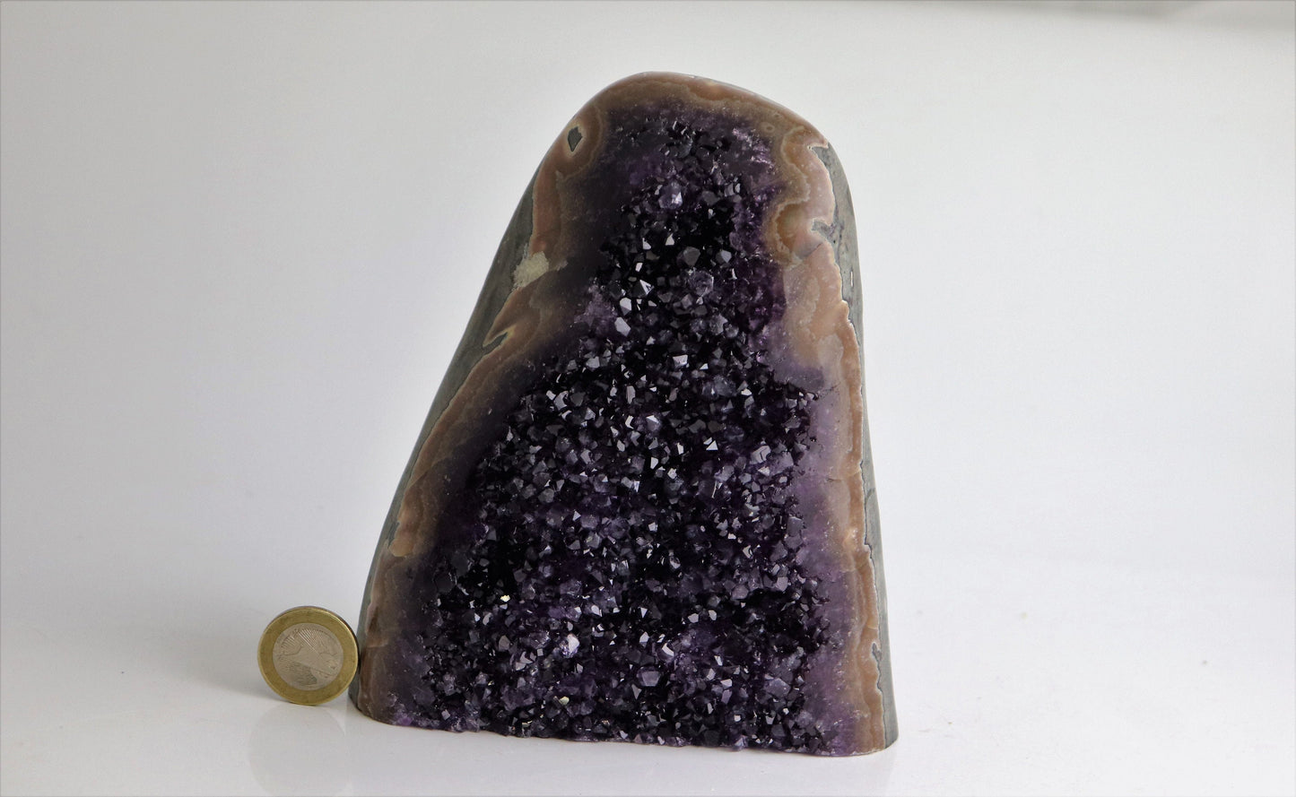 AMU4) Uruguayan Amethyst Dark Purple Free Standing Quartz Geode Crystal Gift