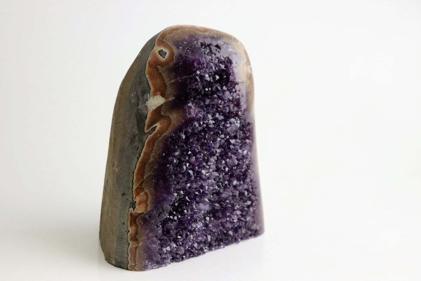 AMU4) Uruguayan Amethyst Dark Purple Free Standing Quartz Geode Crystal Gift