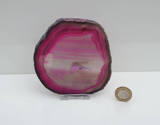 pink agate crystal slice high quality coaster