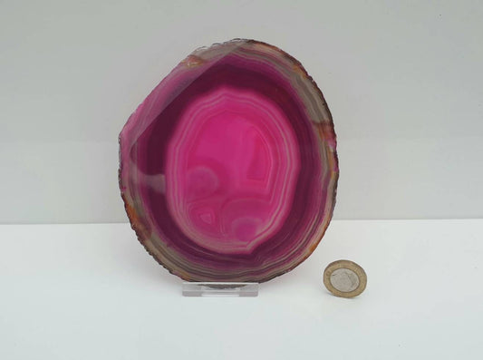 high quality pink agate crystal slice