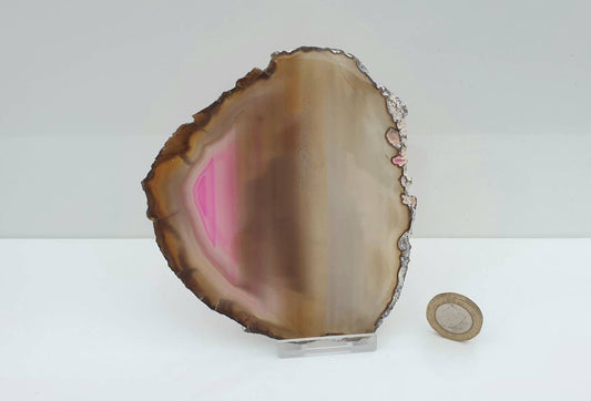 pink brown agate slice