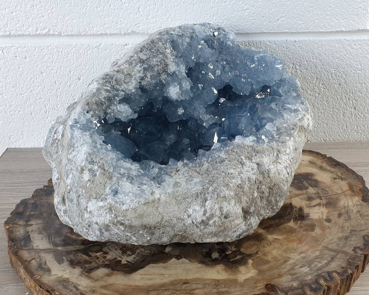 high grade celestite crystal geode